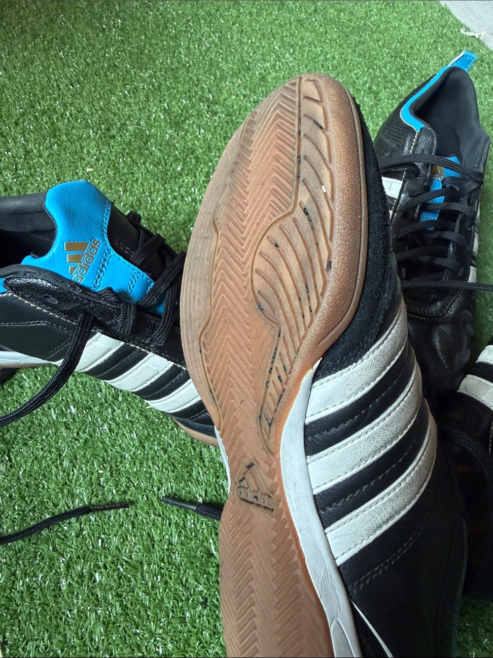 adidas Men’s Black, White & Blue Soccer Cleats - Picture 8 of 8
